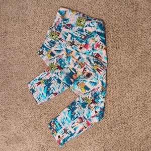 Laura Byrnes Paris print Cropped Trousers